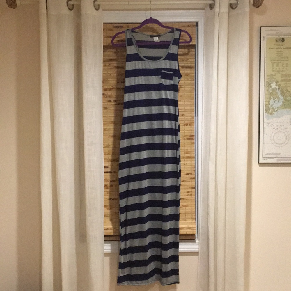 Striped racer-back maxi dress